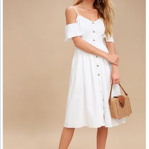 Lulus off the shoulder white sundress